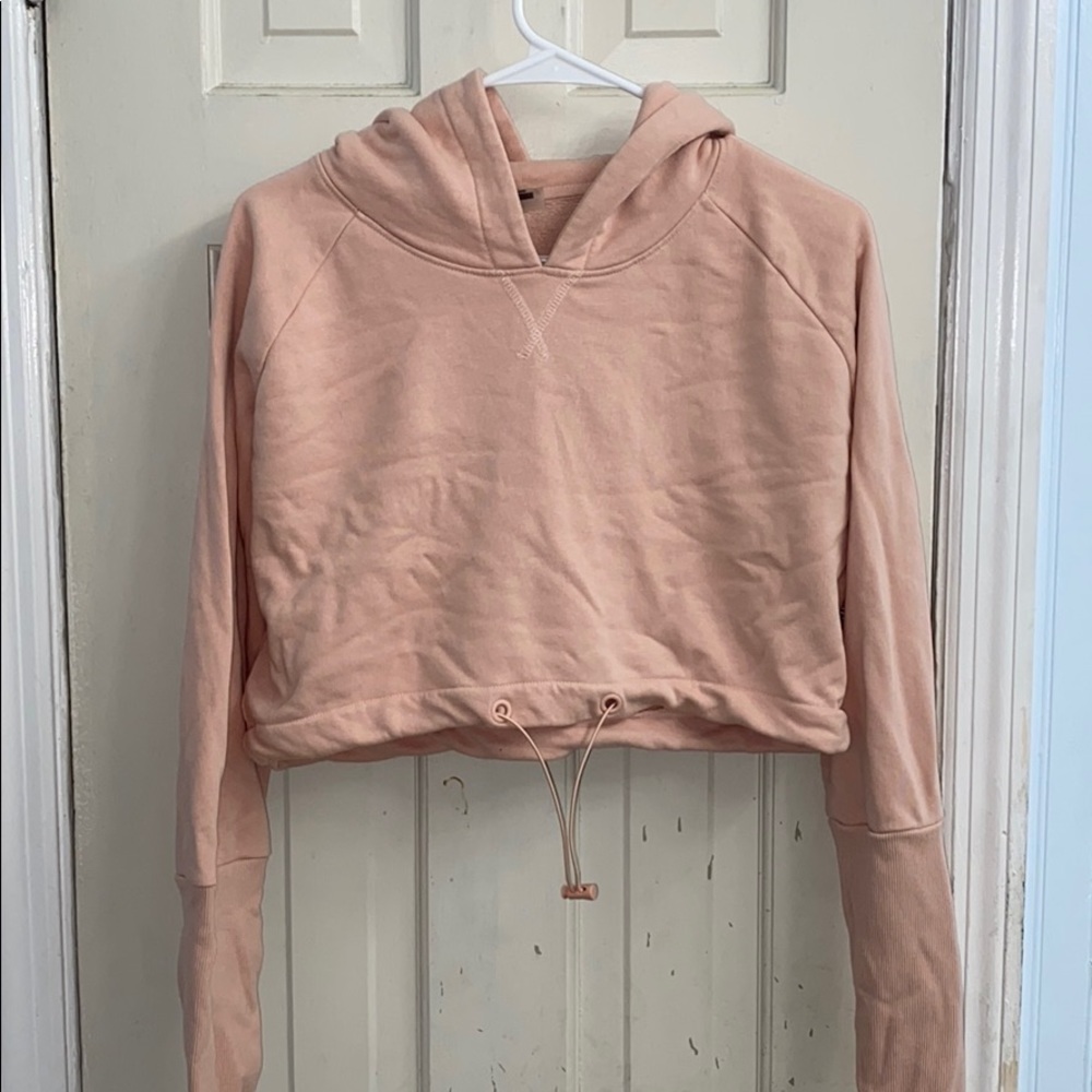 Cropped pink Gymshark hoodie
